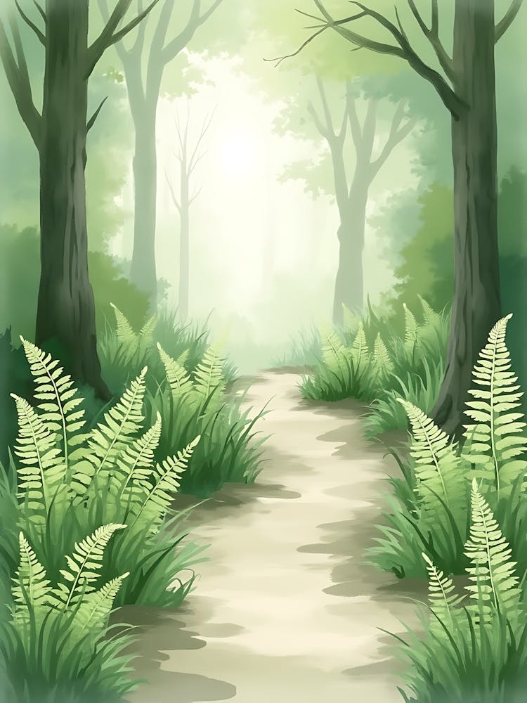 Watercolor Sprigs in Pale Sage Hues