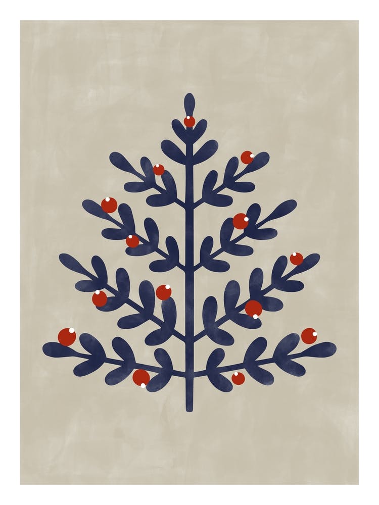 Sapin de Noël Beige et Bleu Marine