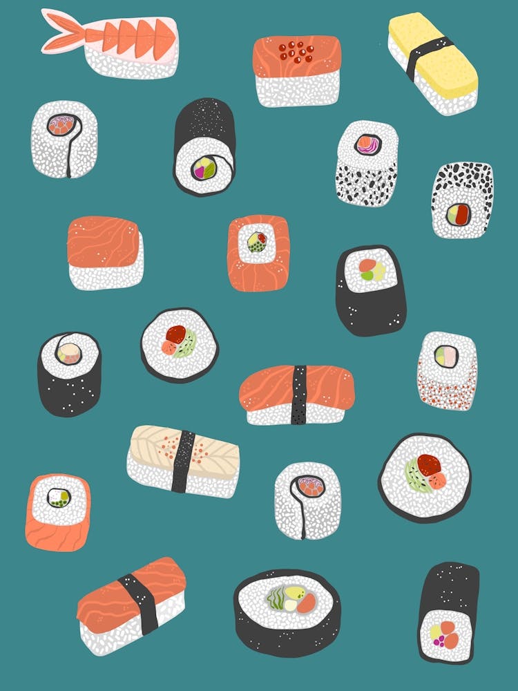 Japanese Sushi Nigiri Maki Roll Food Art