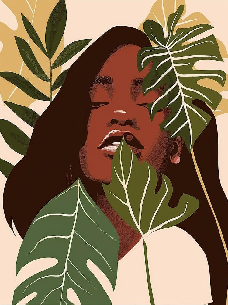 Portrait Of A Woman With Leaves 10