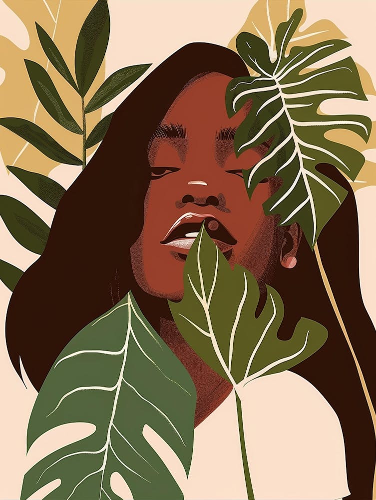 Portrait Of A Woman With Leaves 10