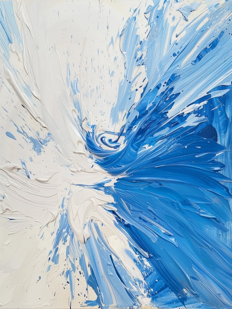 Blue And White Abstract Painting 6