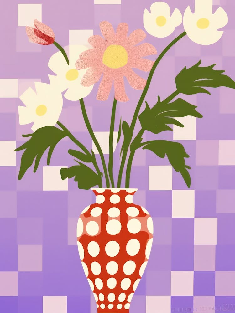 Wild Flowers Lilac Tones In Vase 1