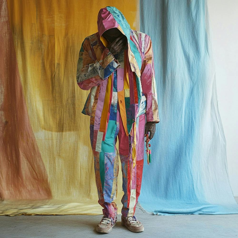Man Dressed In Colorful Clothing