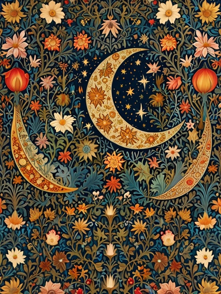 William Morris Moon And Flowers 85