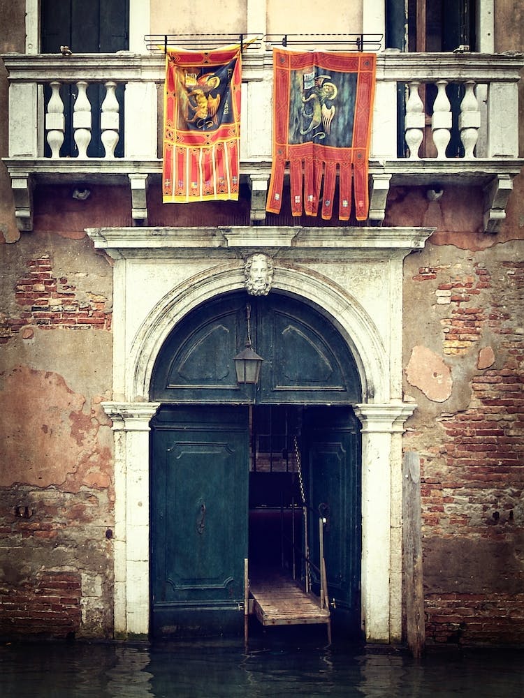 Venetian Flags & Canalside Entrance