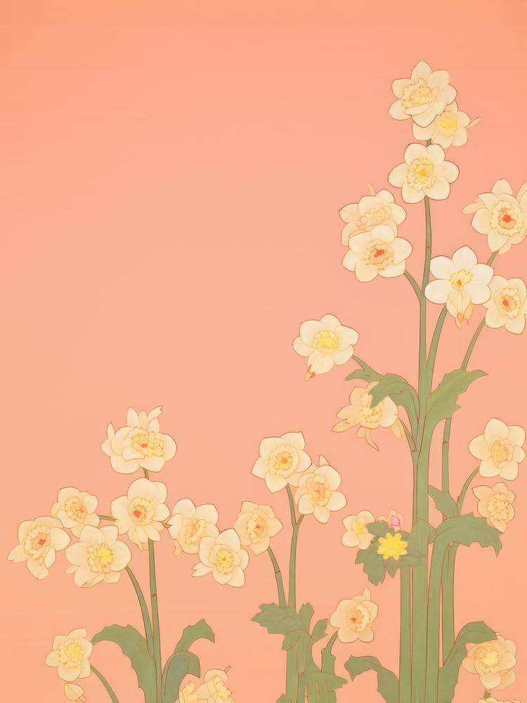 Narcissi Flower Big Bold Illustration 3