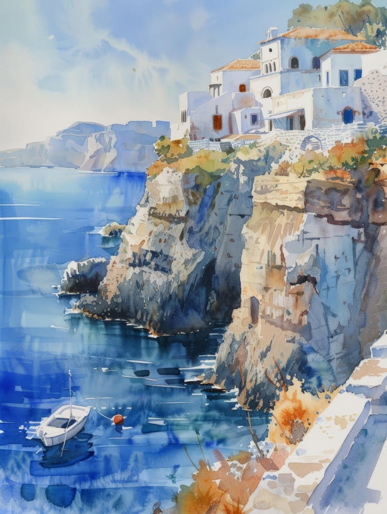 Greece Watercolor Painting 1