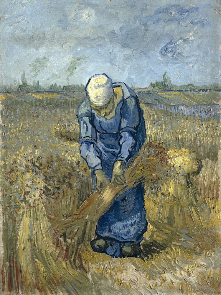 Peasant Woman Binding Sheaves, Vincent Van Gogh