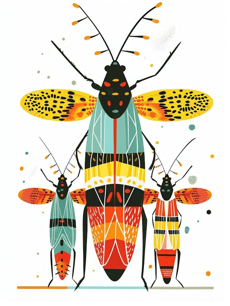 Colourful Insect Illustration Aphid 1