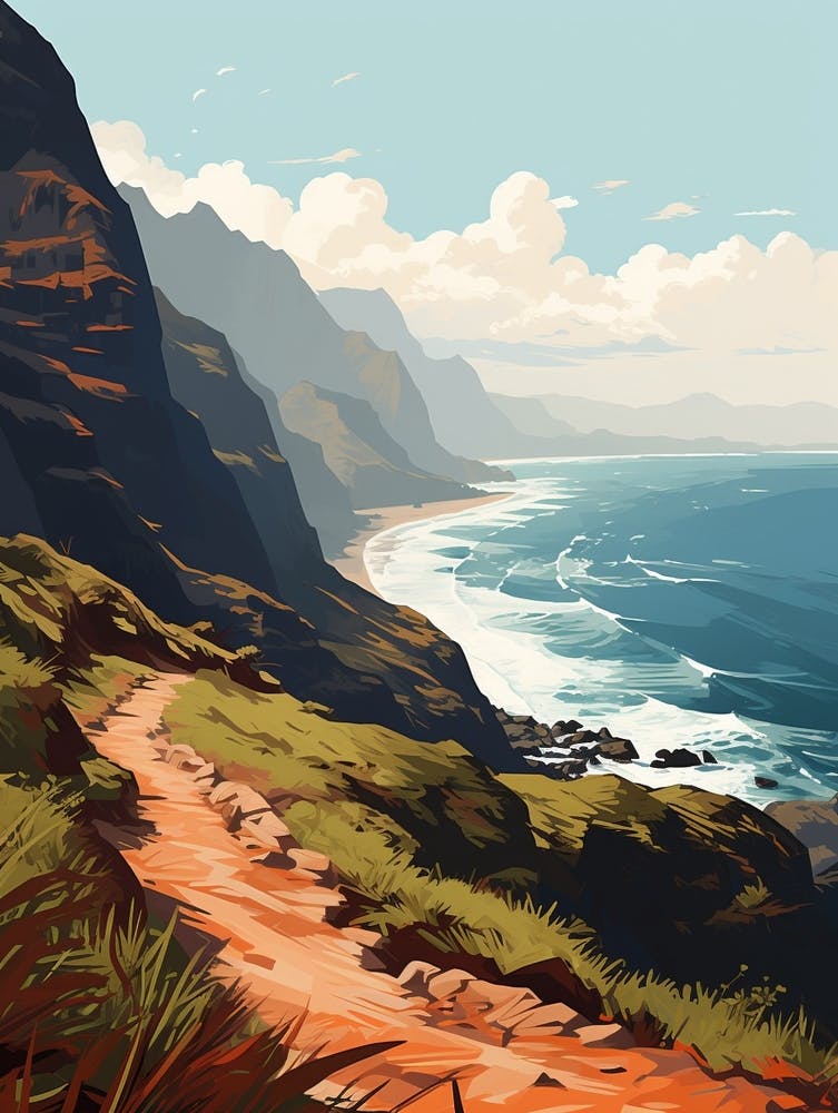 Kalalau Trail Hawaii 2 Hiking Trail Landscape