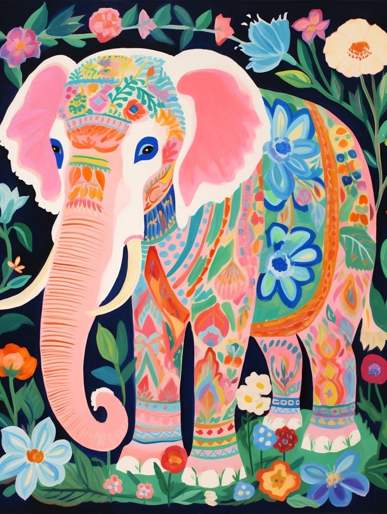 Maximalist Animal Painting Elephant 5