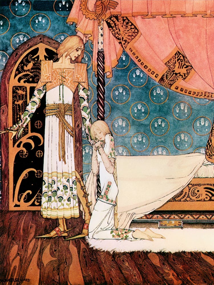 Kay Nielsen - East of the Sun and West of the Moon 1914 - Tell Me The Way Then She Said And I'll Search You Out - Vintage Victorian Fairytale Art Signed Remastered High Resolution