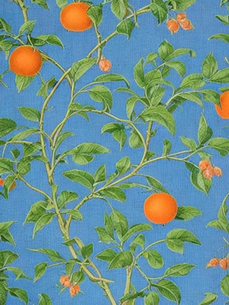 Orange 2 Vintage Botanical Fruit