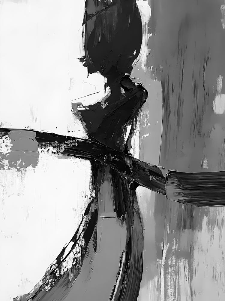 Black And White Abstract Painting 17
