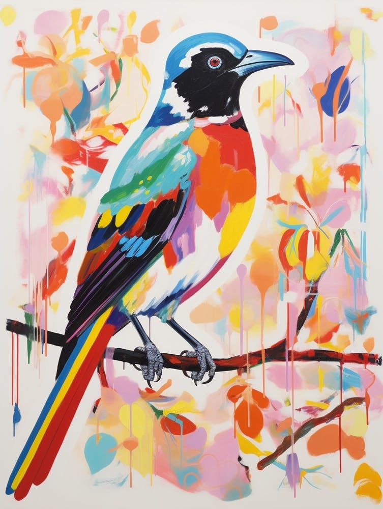Colourful Bird Painting Magpie 2