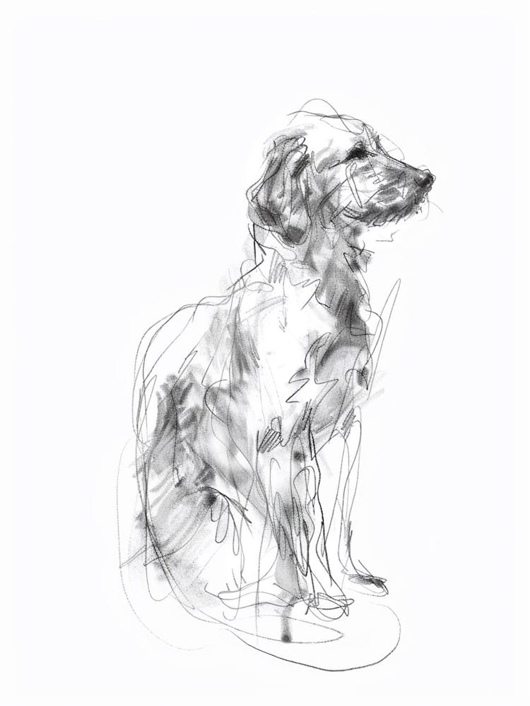 Kuvasz Dog Charcoal Line 3