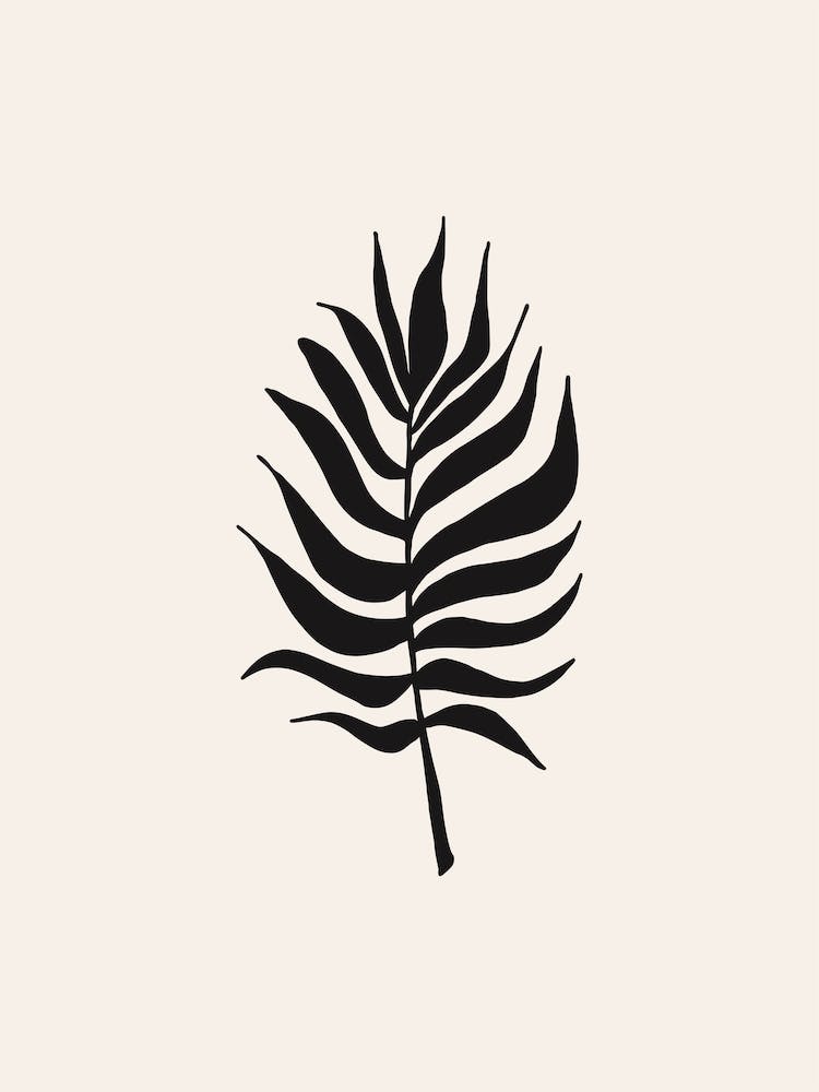 Light Beige & Black Leaf 1