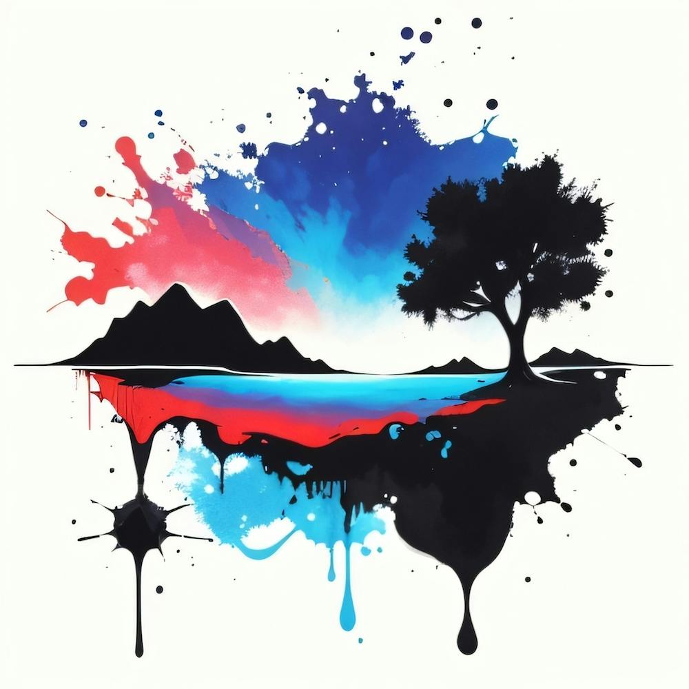 Colorful Ink Landscape 