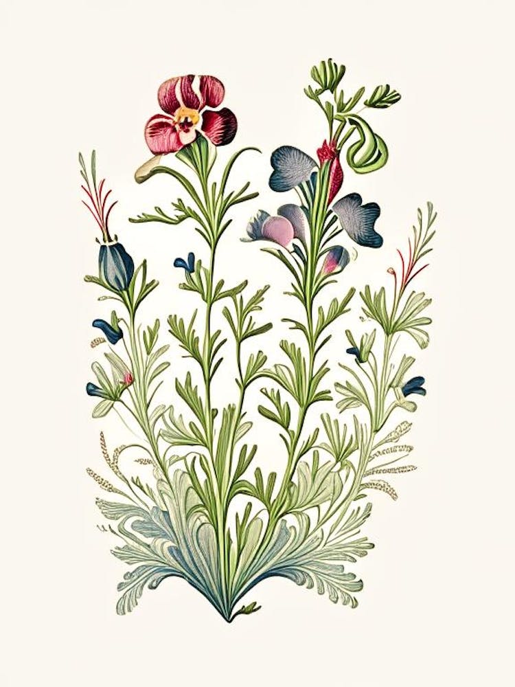 Nemesia Floral 3 Botanical Vintage Poster Flower