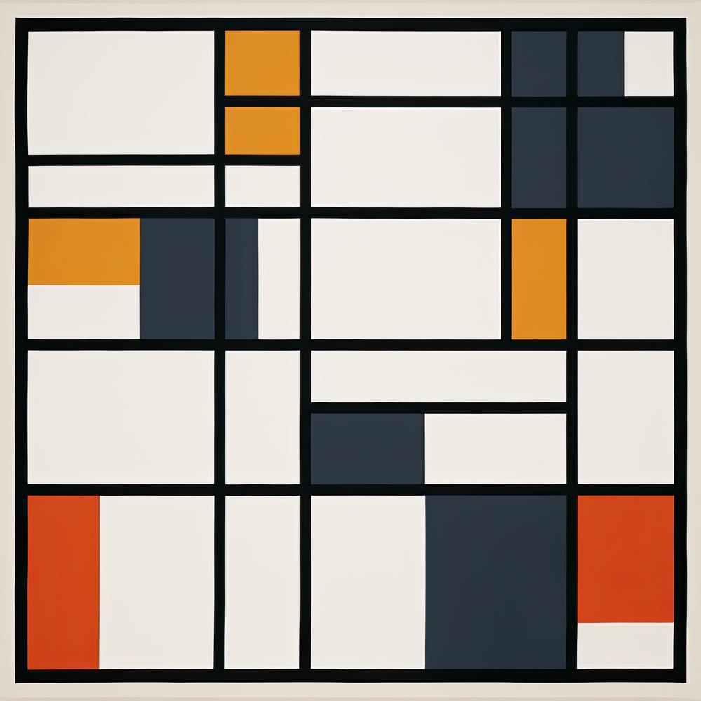 Vintage Geometric Fusion: Mid Century Squares