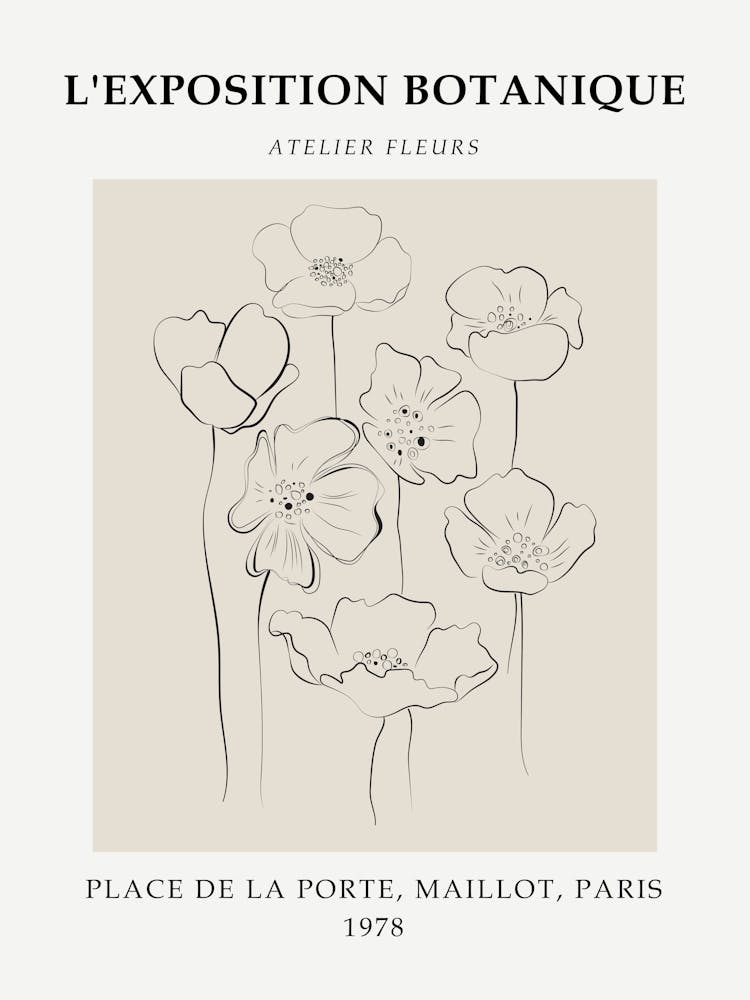 Neutral French Flower Print 2