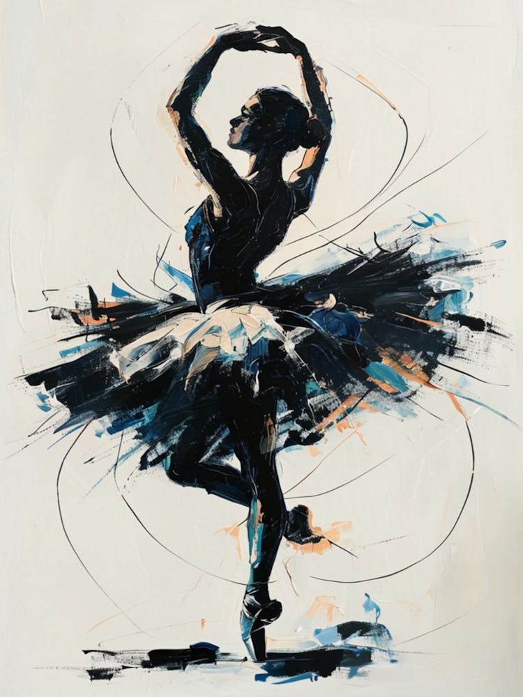Dynamic Ballet Dancer En Pointe