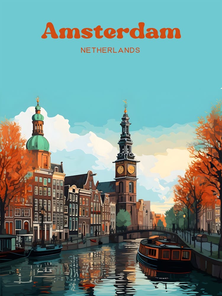 Amsterdam Netherlands Travel Art