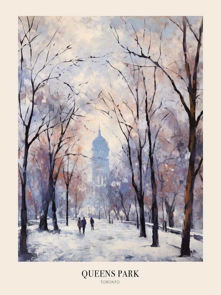 Winter City Park Poster Queens Park Toronto Canada 1