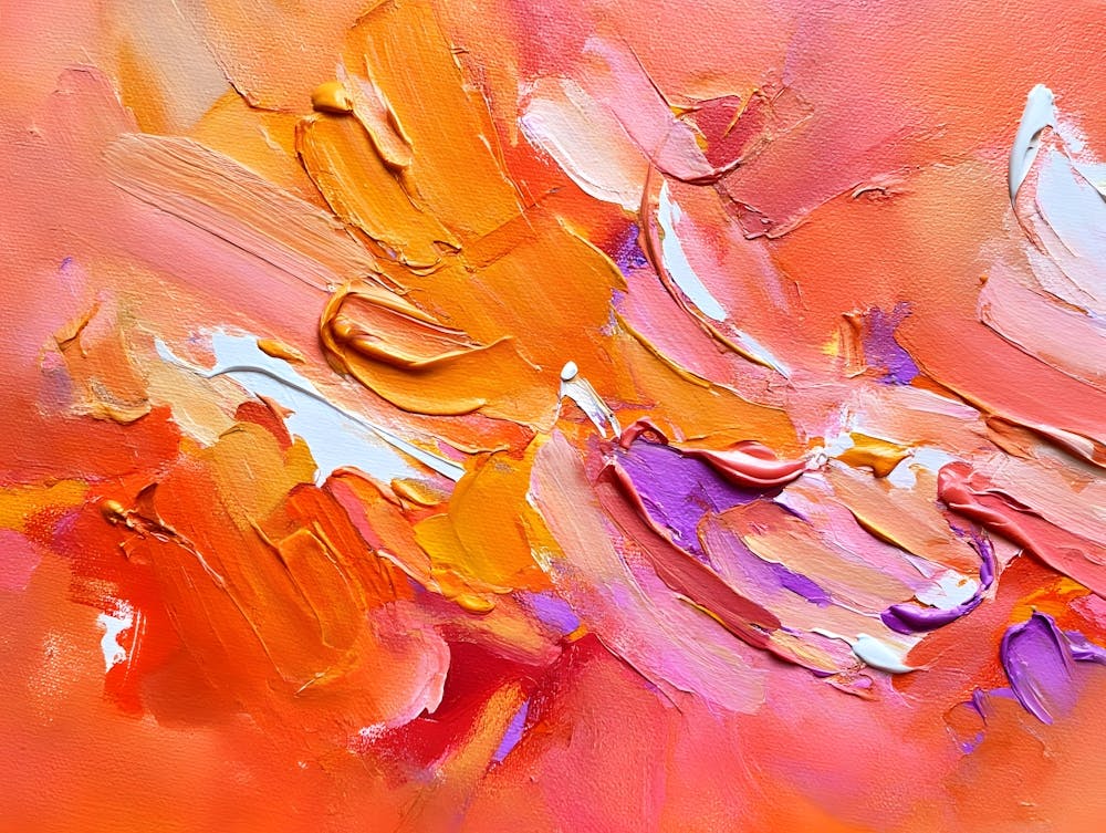 Abstract Painting With Warm Colors