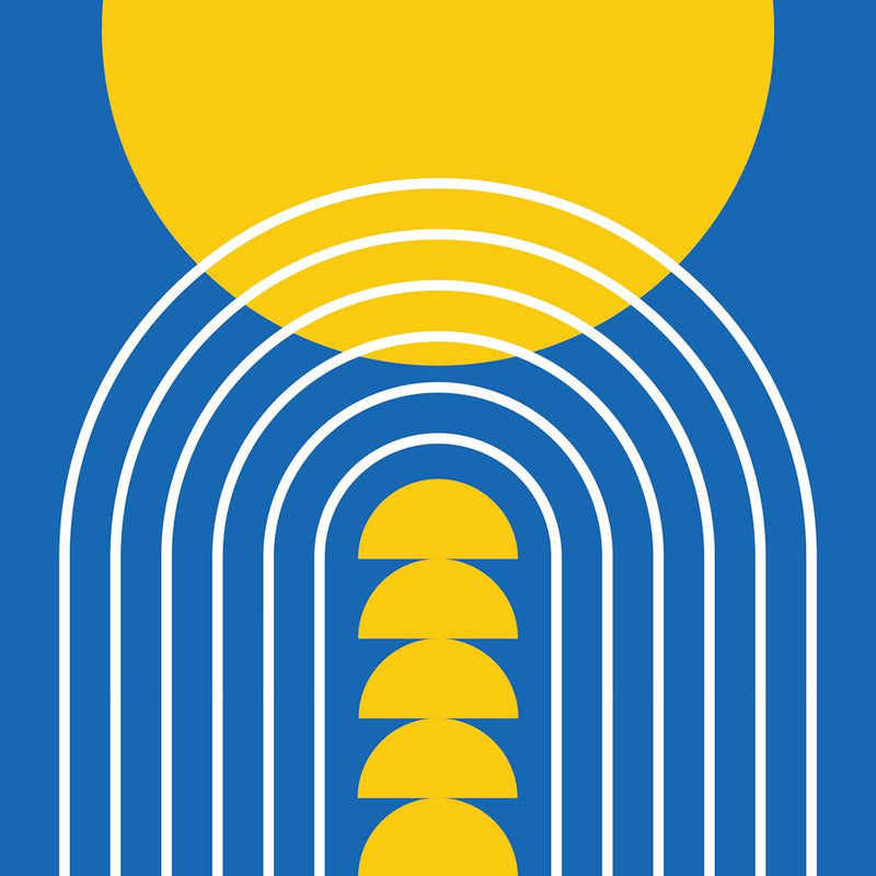 Modern Mid Century Gateway Sun Rainbow 10 In Yellow French Blue 02