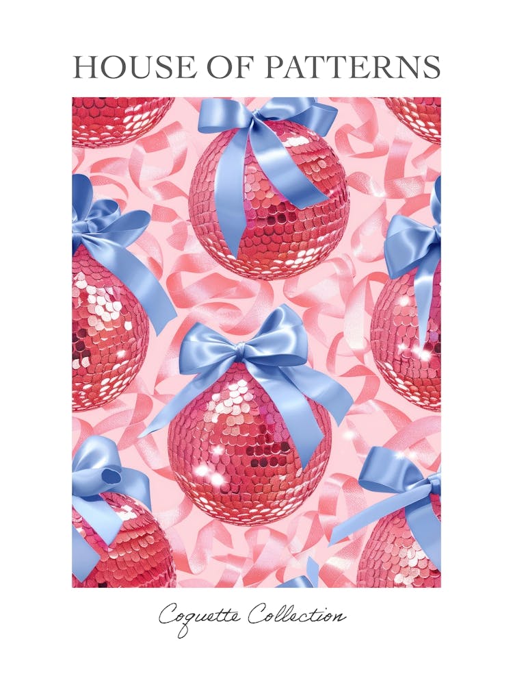 Coquette Disco Balls 5 Pattern Poster