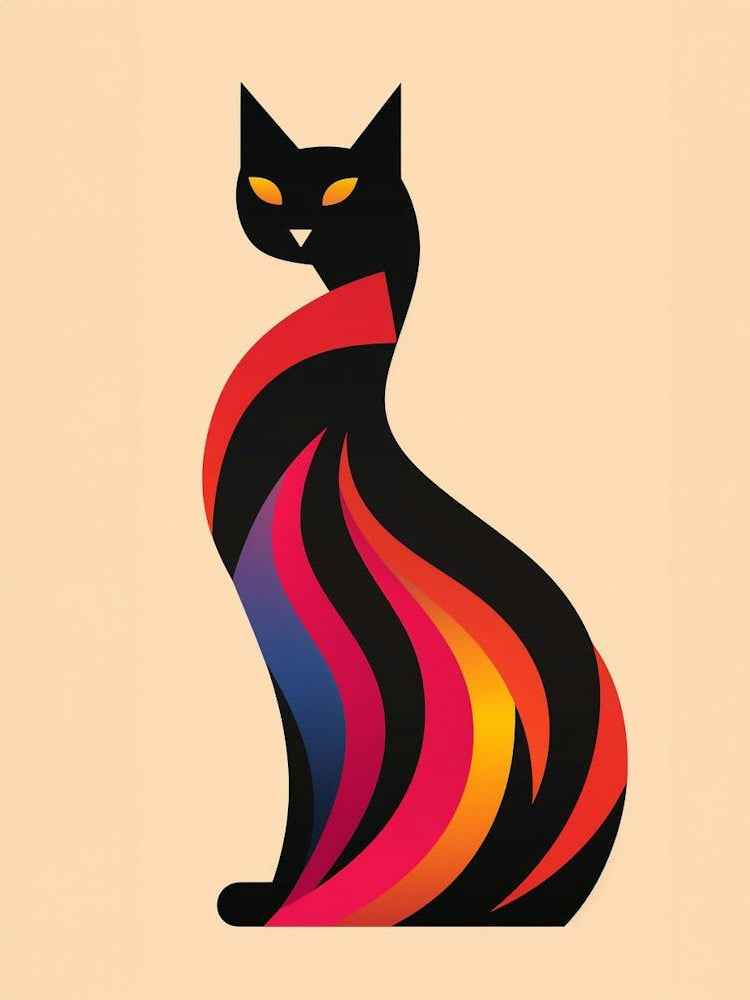 Cat Minimalist Abstract 4