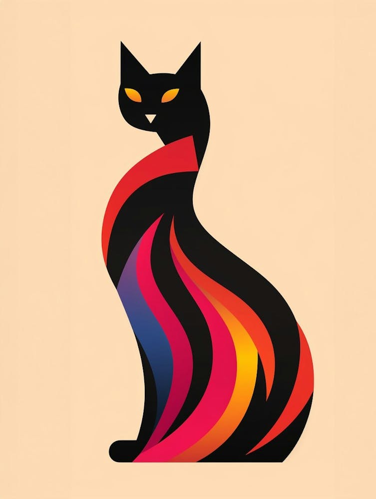 Cat Minimalist Abstract 4