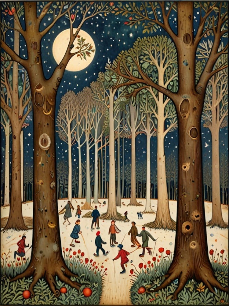 William Morris Children Playing In The Snow