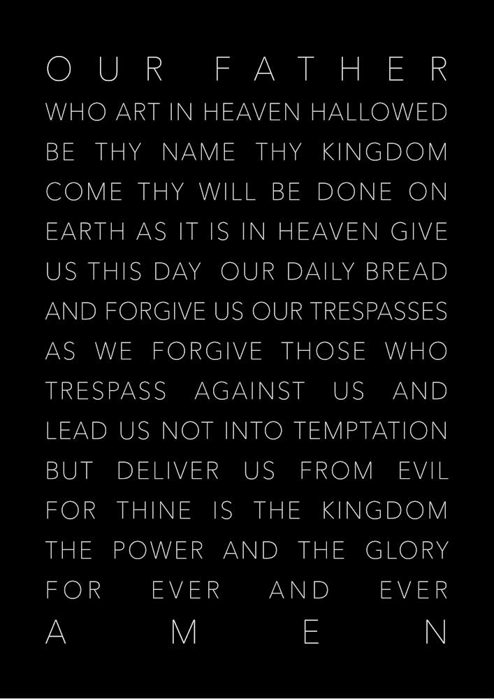 The Lords Prayer Black