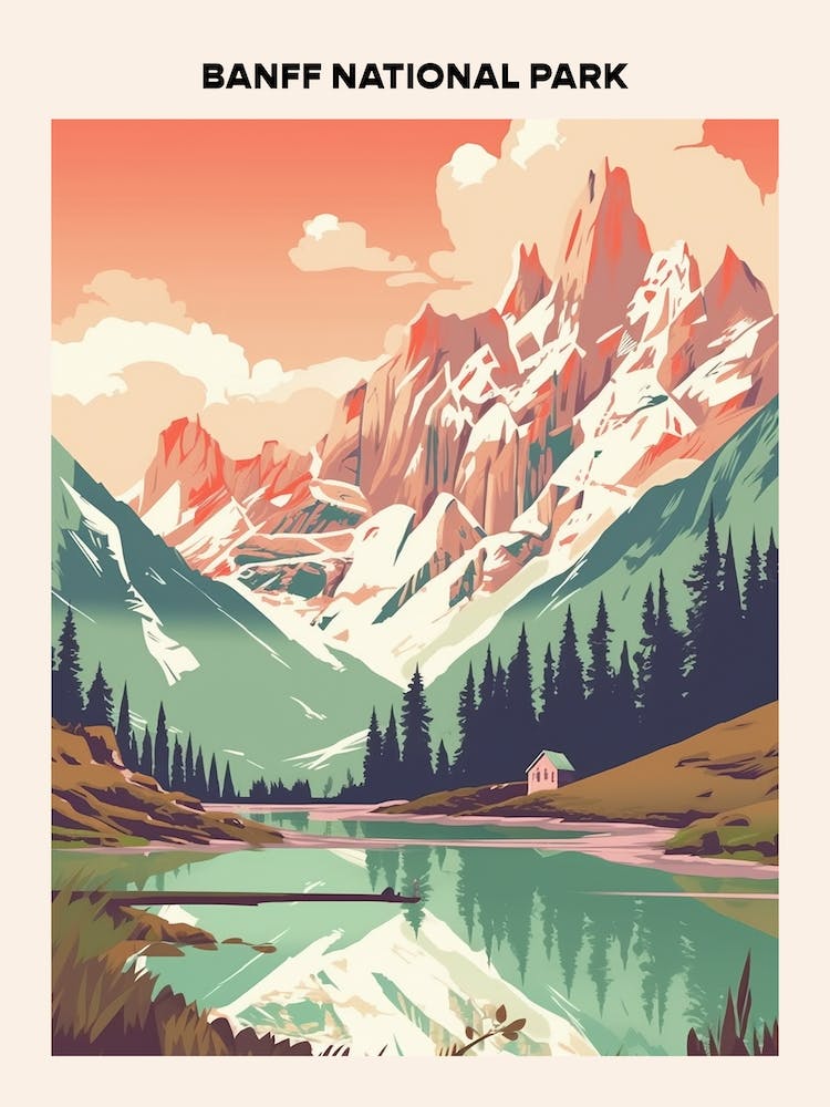 Banff National Park Midcentury Travel Poster