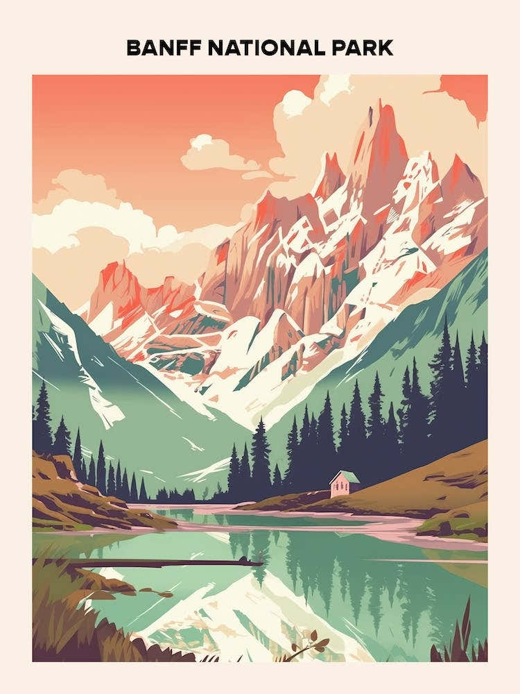 Banff National Park Midcentury Travel Poster