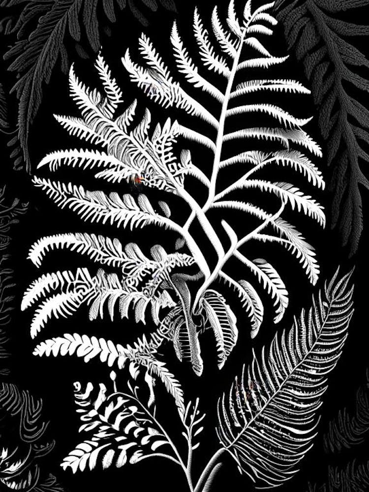 Chain Fern Linocut