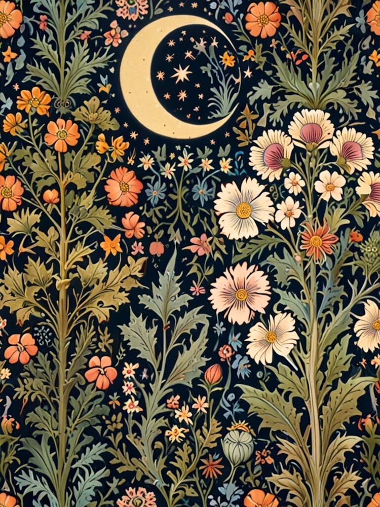 William Morris Moon And Flowers 36