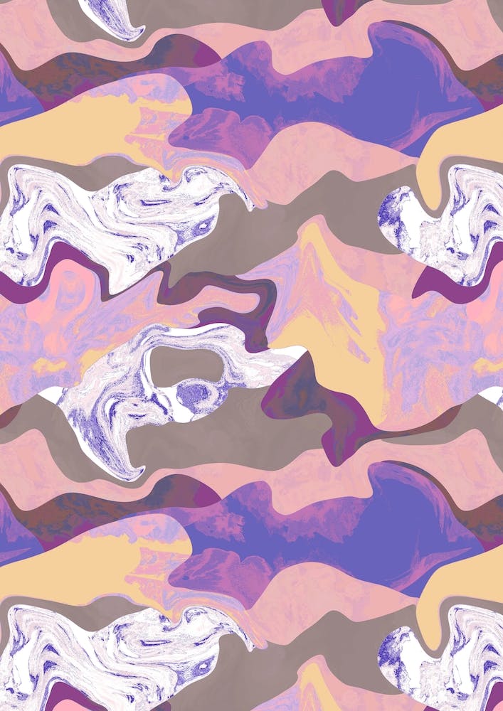 Abstract Trippy Purple Yellow