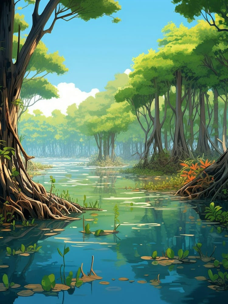 Mangrove Forests Cartoon 3