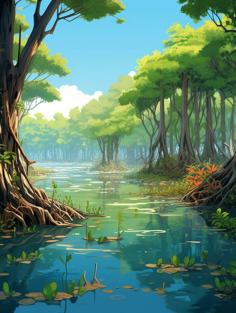 Mangrove Forests Cartoon 3