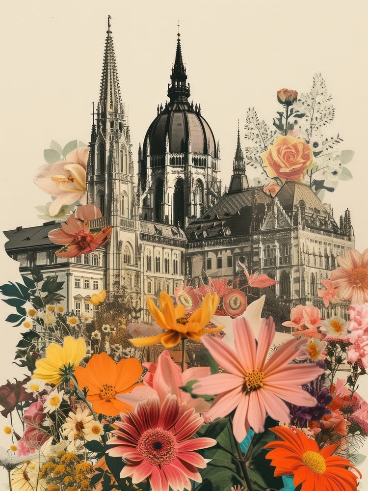Vienna   Floral Retro Collage Style 4