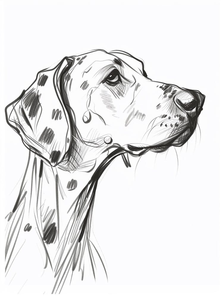 Dalmation Dog Charcoal Line 3