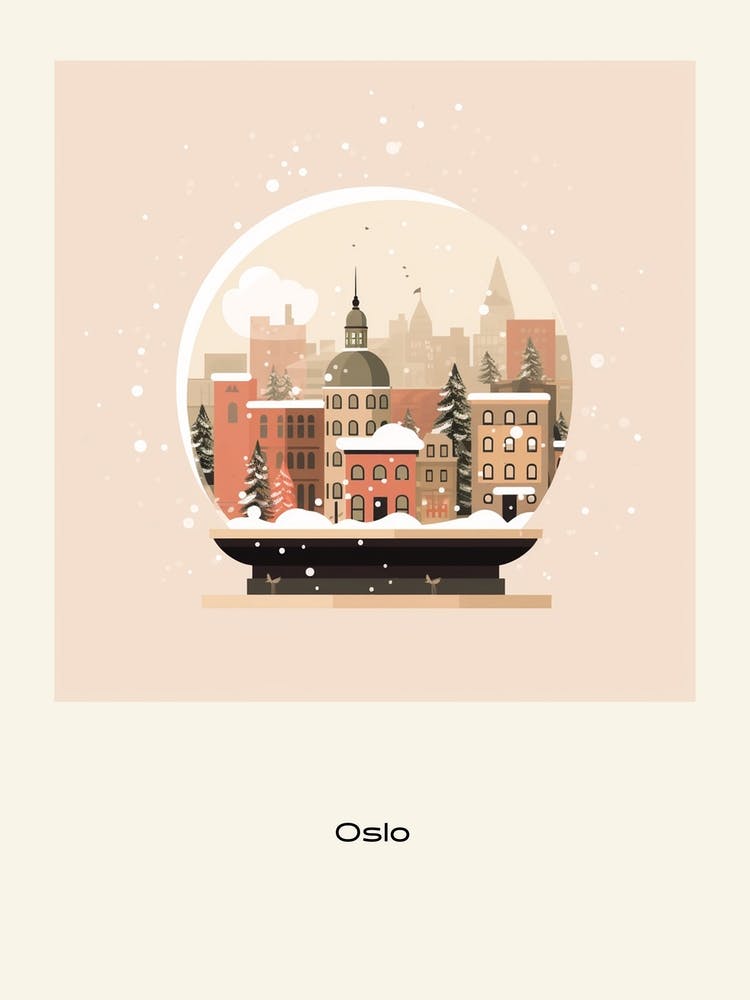 Oslo Norway Snowglobe Poster