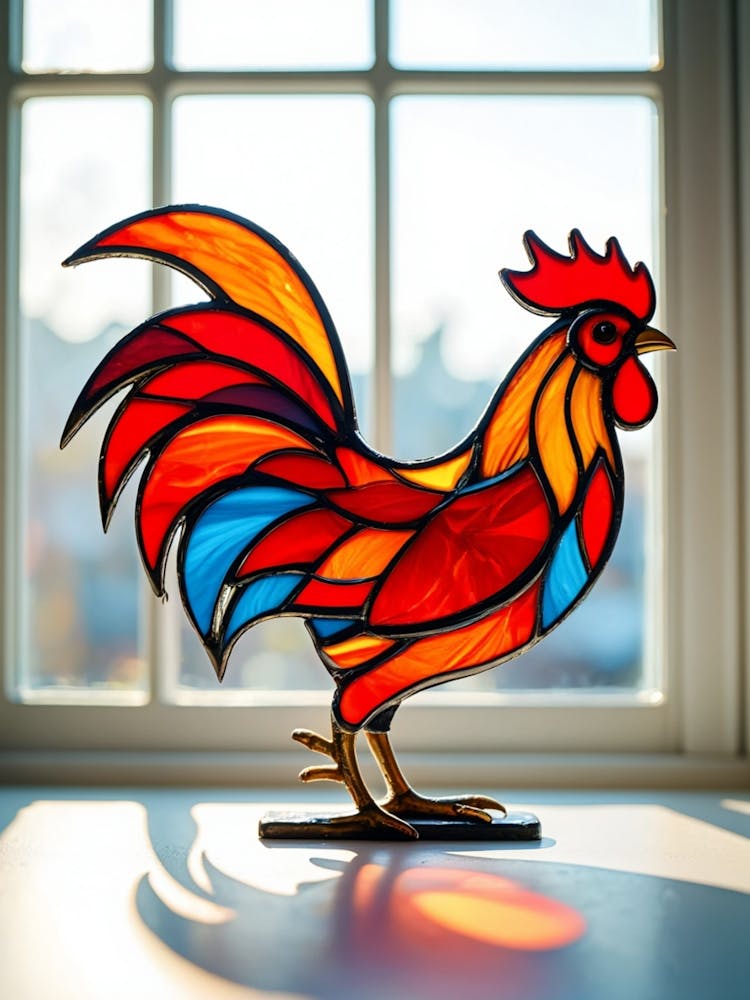 Stained Glass Rooster
