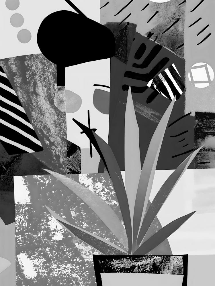 Abstract Black And White Painting 90