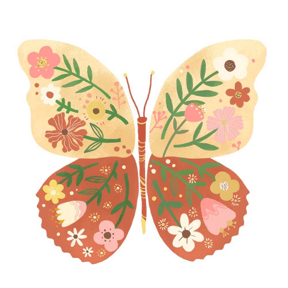 Butterfly With Flowers 2