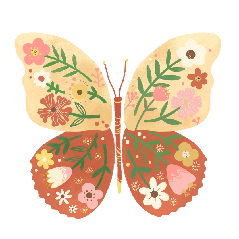 Butterfly With Flowers 2